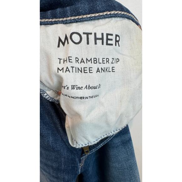 Mother Denim Rambler Zip Matinee Ankle Jeans “Let’s Wine About It” Size 24 - Picture 7 of 10